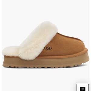 UGG Disquette Slipper  Women's Cozy Tan and Cream Slippers